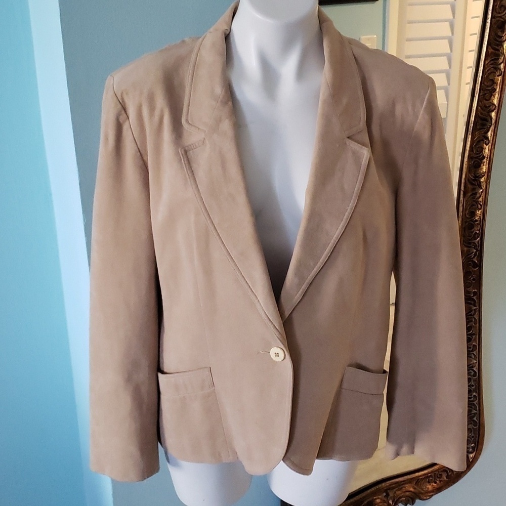 ULTRA SUEDE ONE BUTTON VTG BLAZER JACKET COUNT ROMI SIZE 16